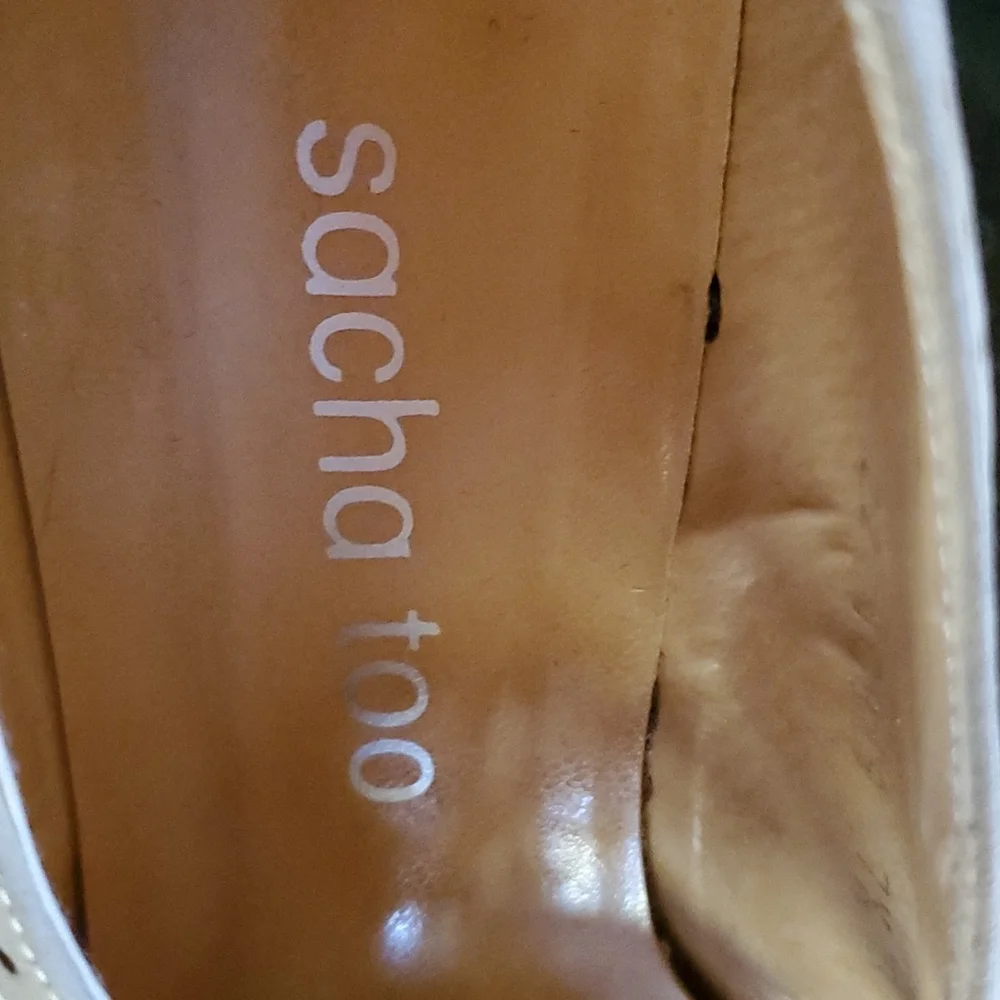 Sasha too beige suede lace up shoes sz 7 1/2 - Picture 4 of 5